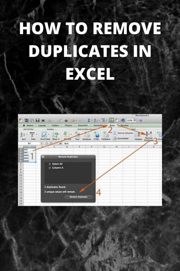 HOW TO REMOVE DUPLICATES IN EXCEL