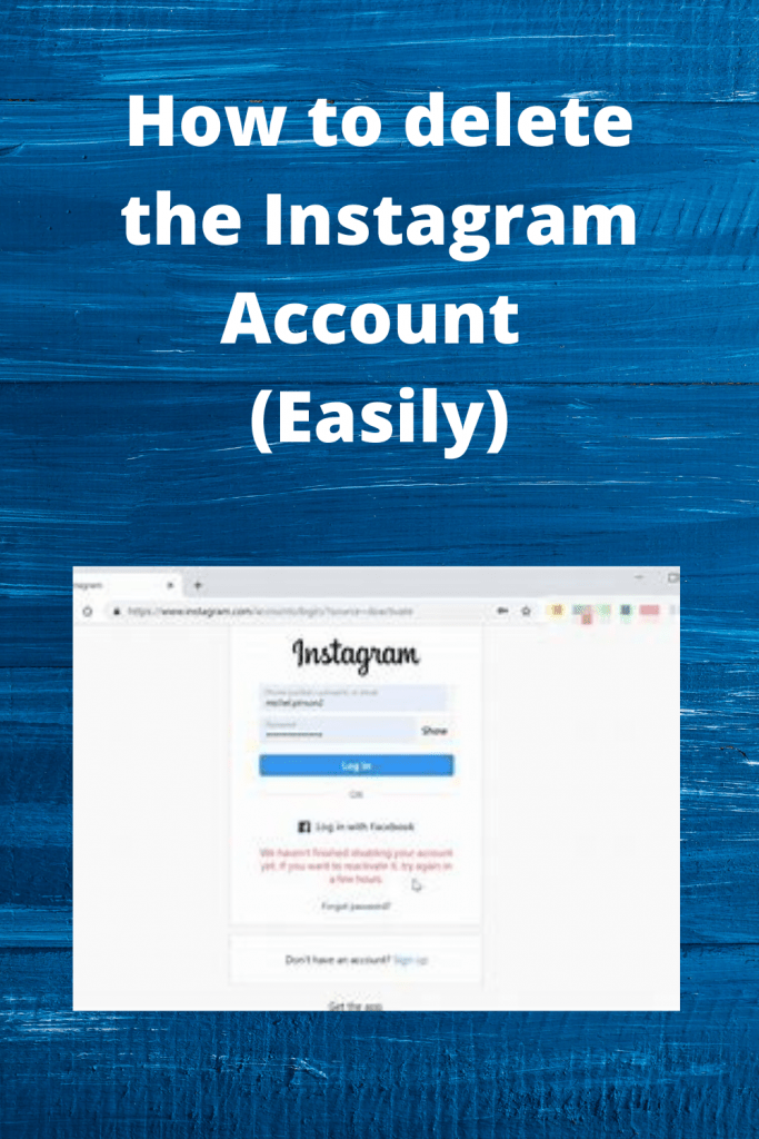 How to delete the Instagram Account