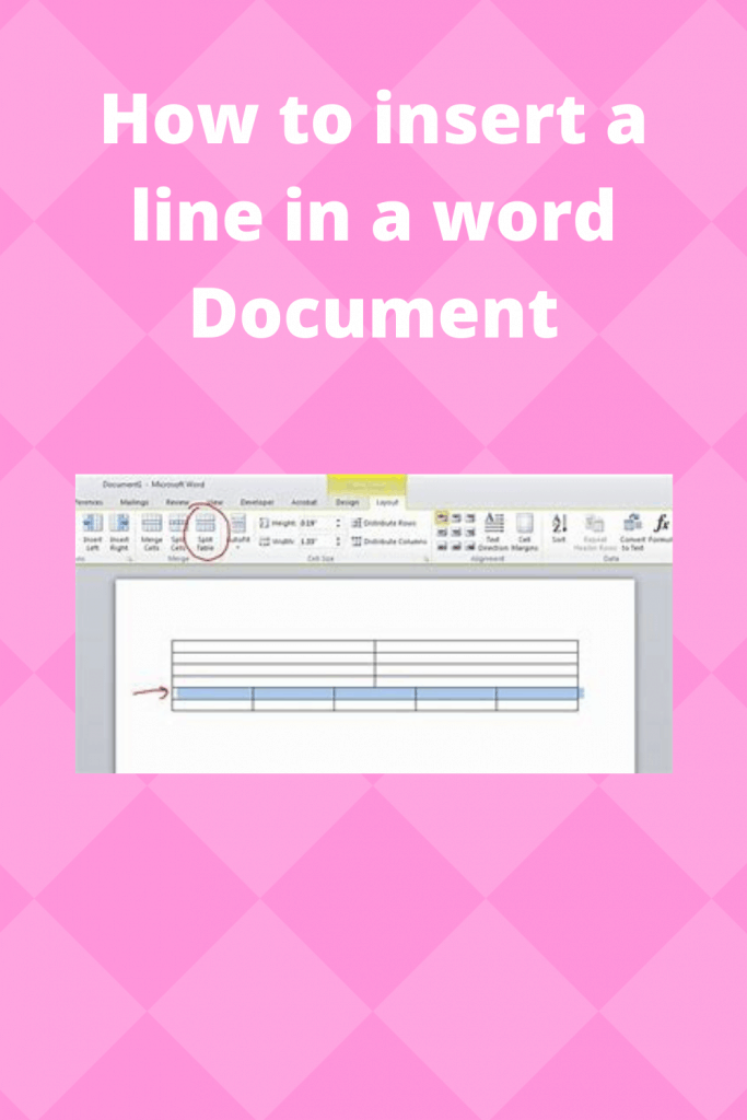 How to insert a line in a word Document tips