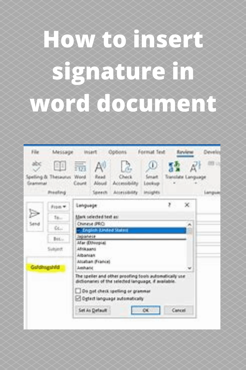 microsoft word add signature