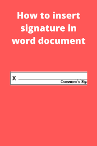 how to insert signature in word