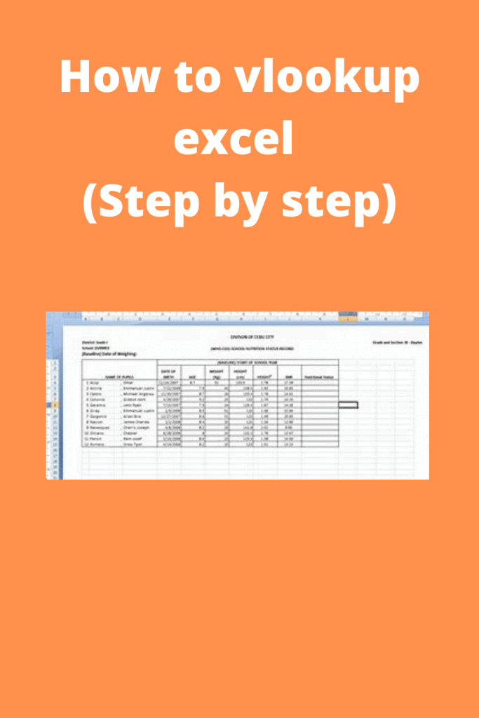 How to vlookup excel (Step by step)