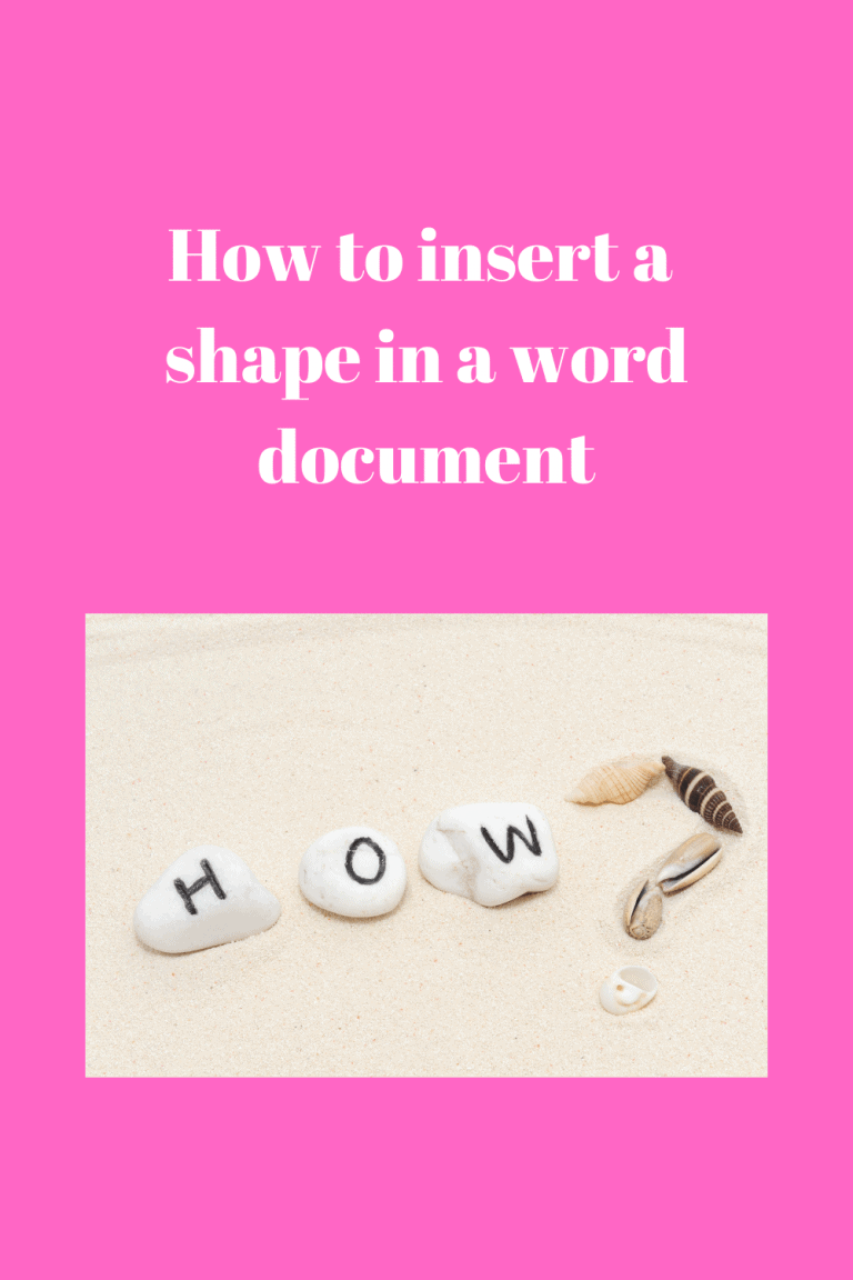 How To Insert A Shape In A Word Document