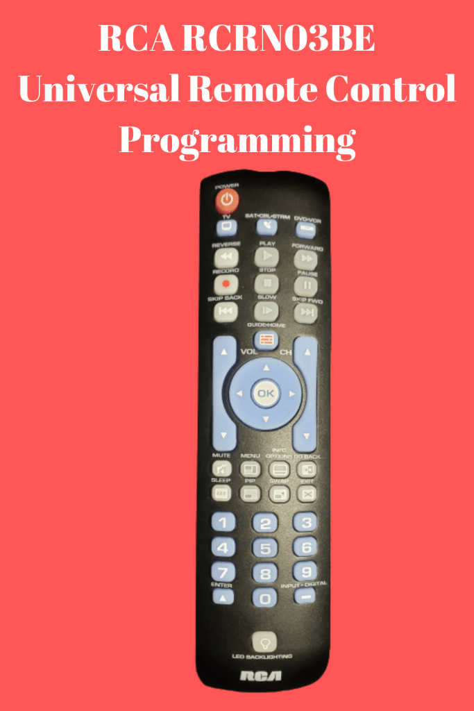 RCA RCRN03BE Universal Remote Control Programming