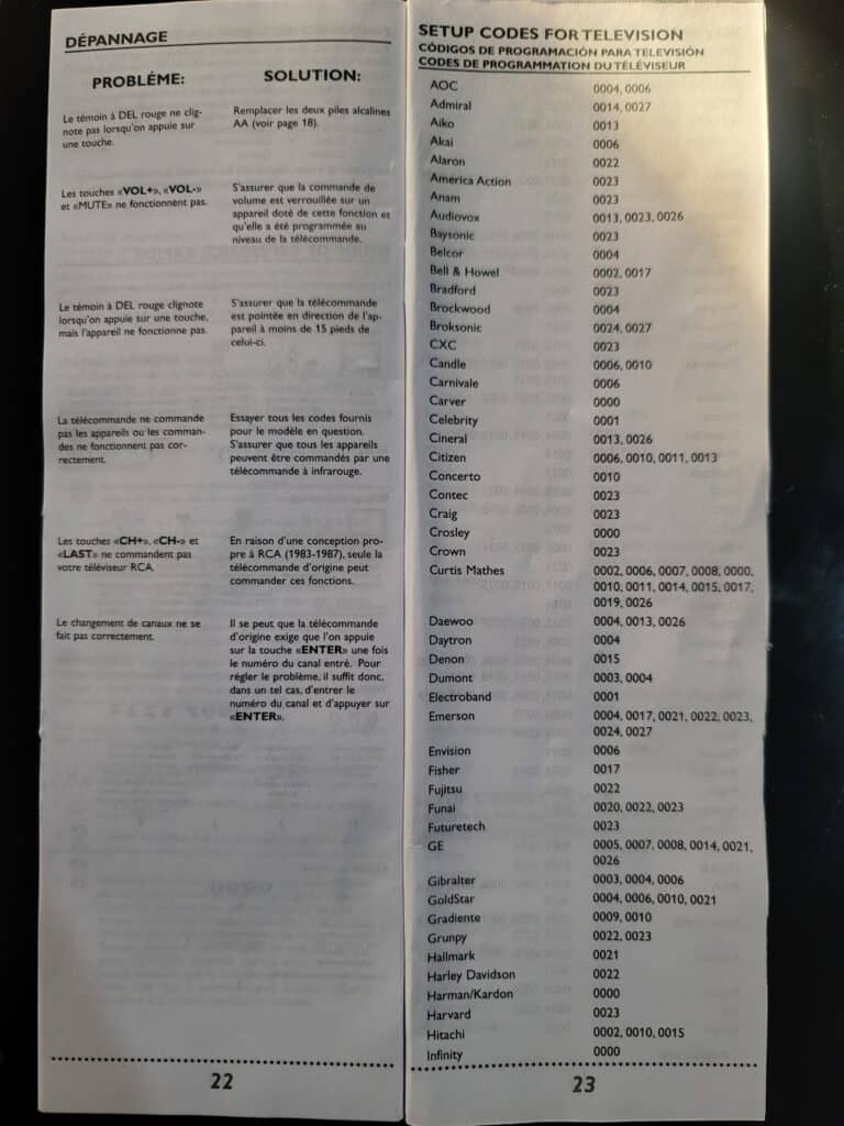 Universal Remote Control Codes List 1