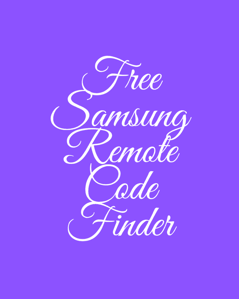 Samsung Remote Code Finder 2